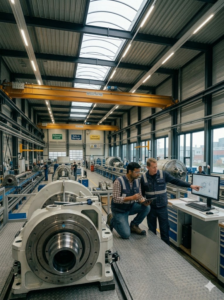 Engineer working in a German facility